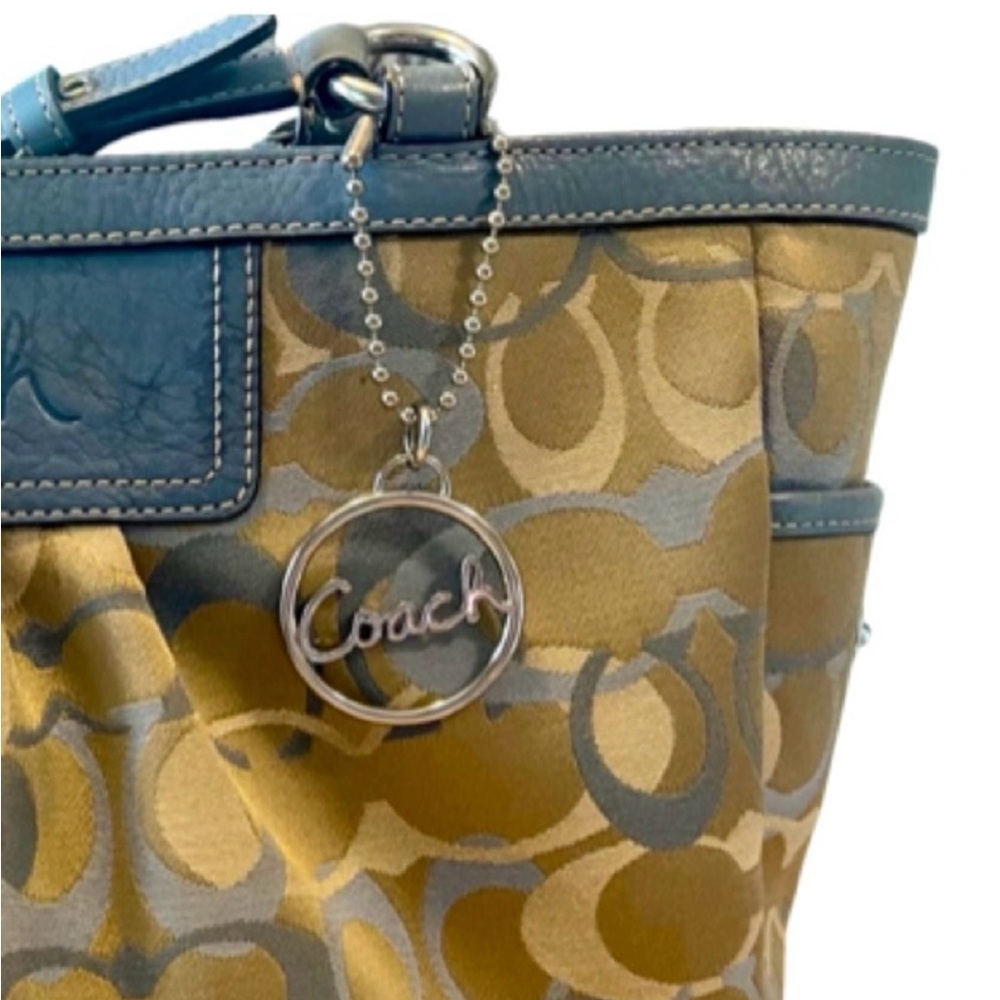 Coach Blue and Tan Handbag - Picture 4 of 10